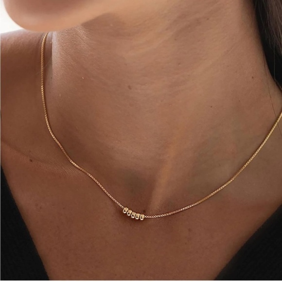 GOLD 14k Gold Plated Beaded Chain Necklace - Picture 1 of 3
